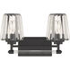 Garnet 2 Light 16 inch Black Bathroom Vanity Light Wall Light