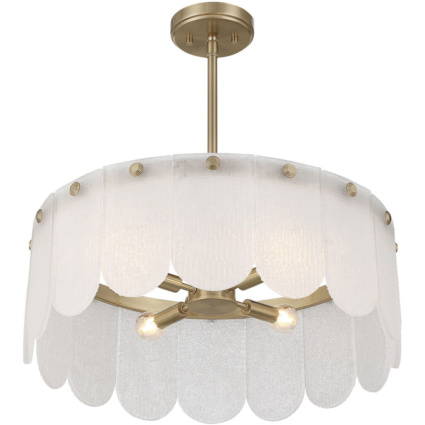 Ashton 4 Light 20 inch Noble Brass Covertible SemiFlush Ceiling Light, Essentials