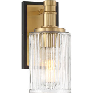 Concord 1 Light 4.5 inch Black with Warm Brass Bathroom Vanity Light Wall Light