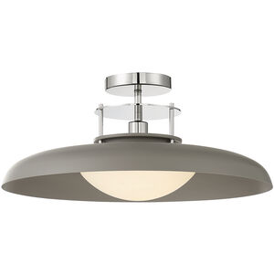 Gavin 1 Light 20 inch Gray with Polished Nickel Accents Semi-Flush Ceiling Light in Gray/Polished Nickel