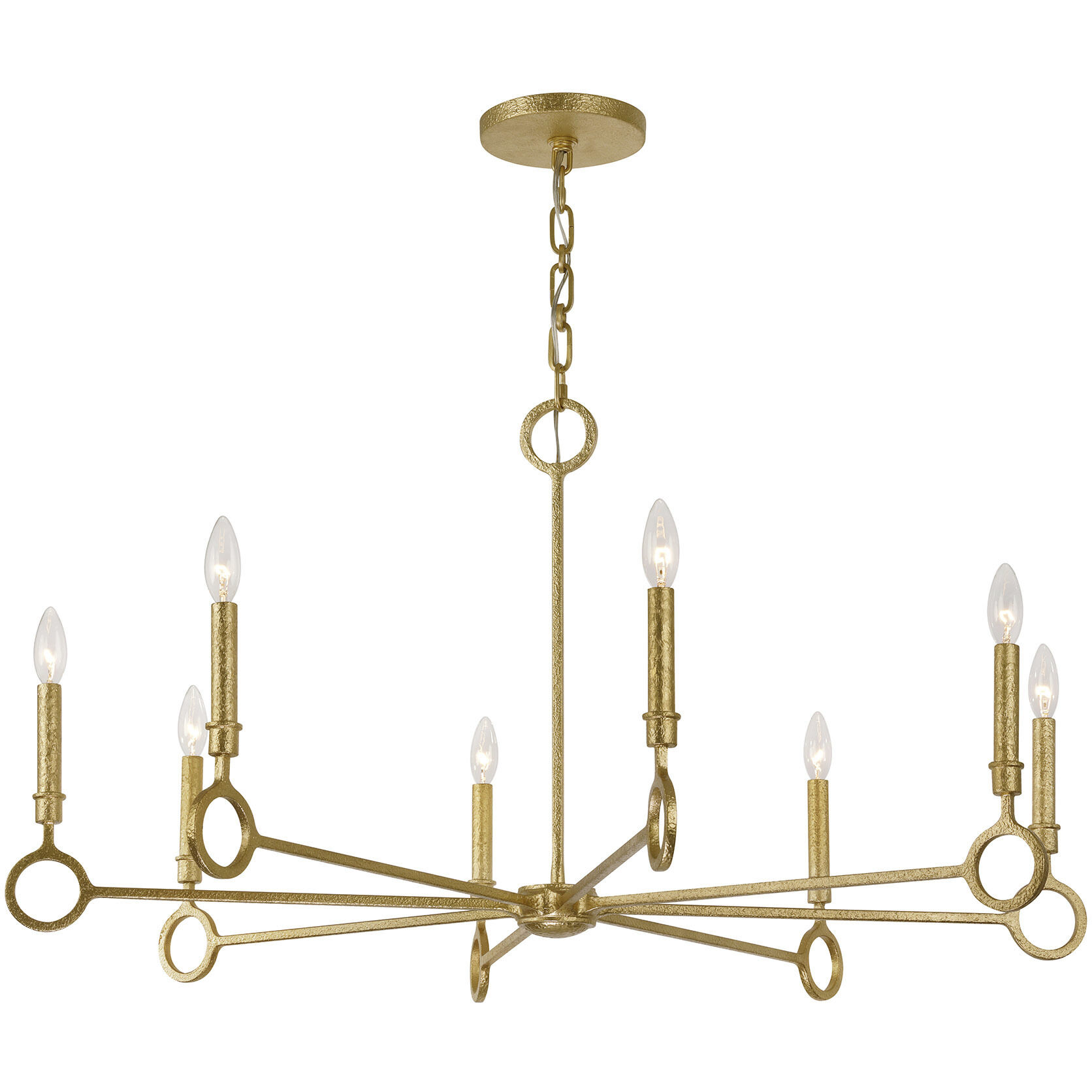 Noah 8 Light 40 inch Gold Armory Chandelier Ceiling Light