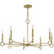 Noah 8 Light 40 inch Gold Armory Chandelier Ceiling Light
