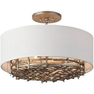 Cameo 4 Light 20 inch Campagne Luxe Covertible SemiFlush Ceiling Light