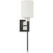 Alvara 1 Light 5.5 inch Matte Black with Polished Nickel Accents Wall Sconce Wall Light, Essentials