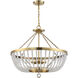 Bergamo 6 Light 26 inch Warm Brass Pendant Ceiling Light