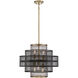 Kelvin 6 Light 20 inch Matte Black with Warm Brass Accents Pendant Ceiling Light