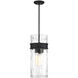 Ashton 3 Light 9 inch Matte Black Pendant Ceiling Light, Lighting One