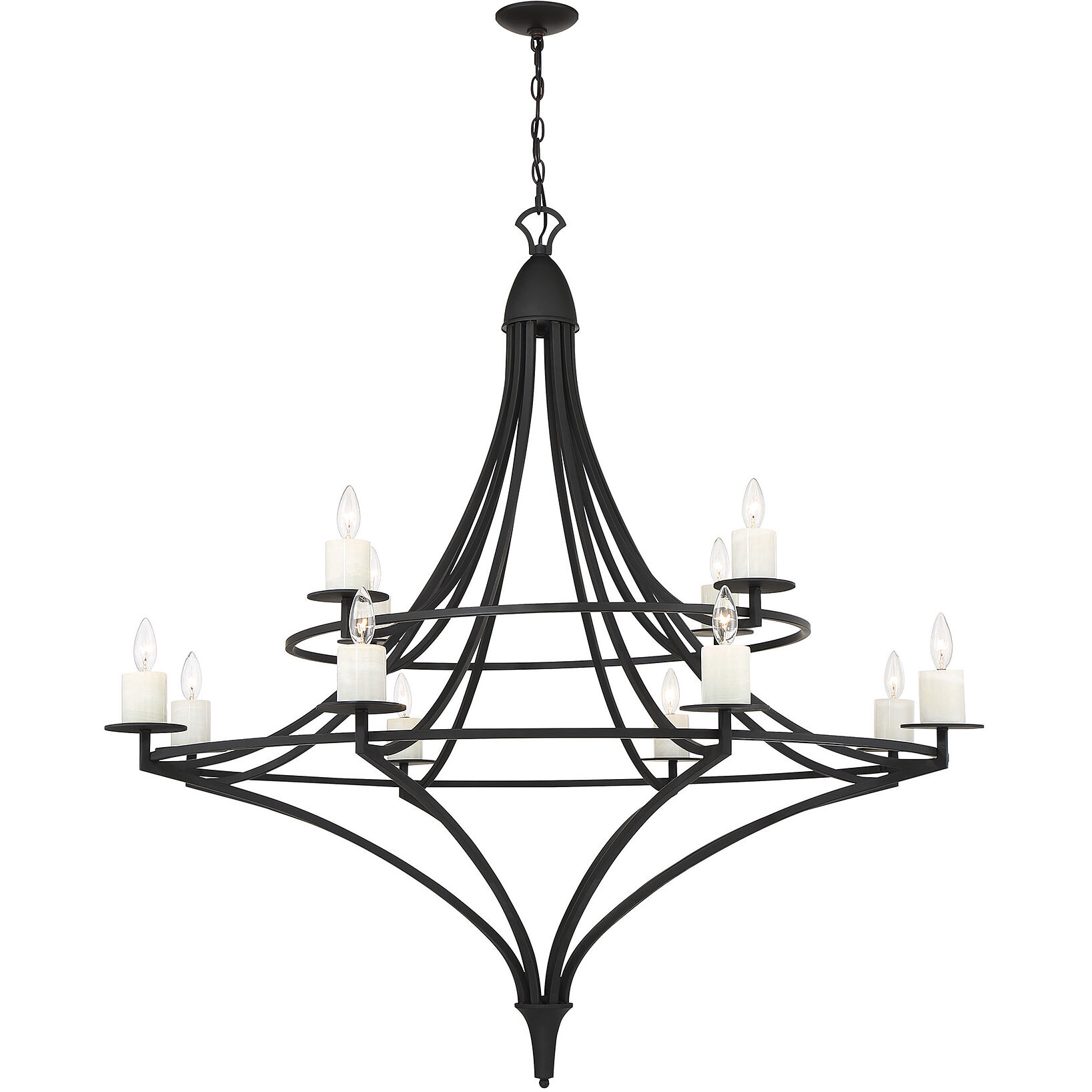 Director 12 Light 50 inch Matte Black Chandelier Ceiling Light