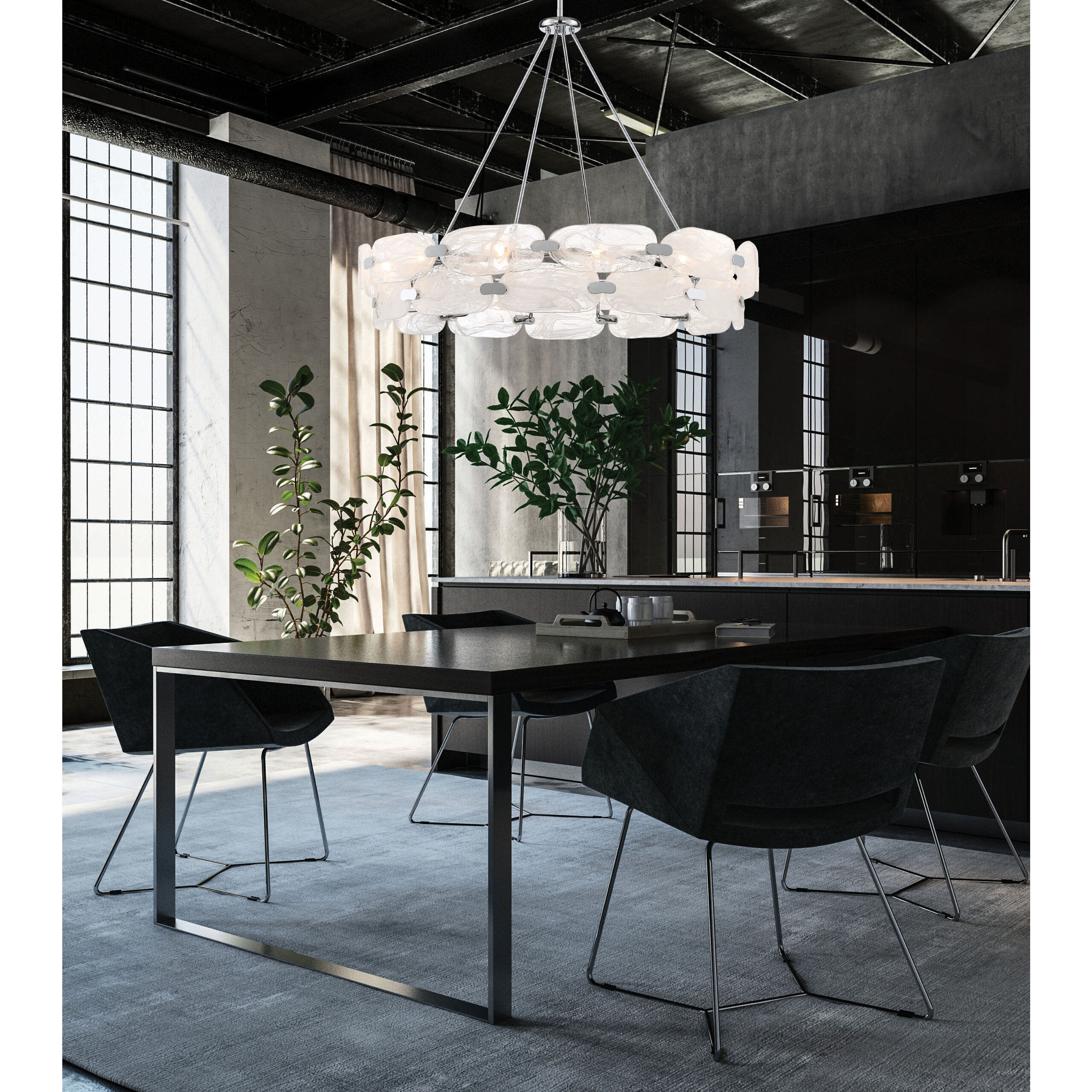 Ceiling pendant chrome top