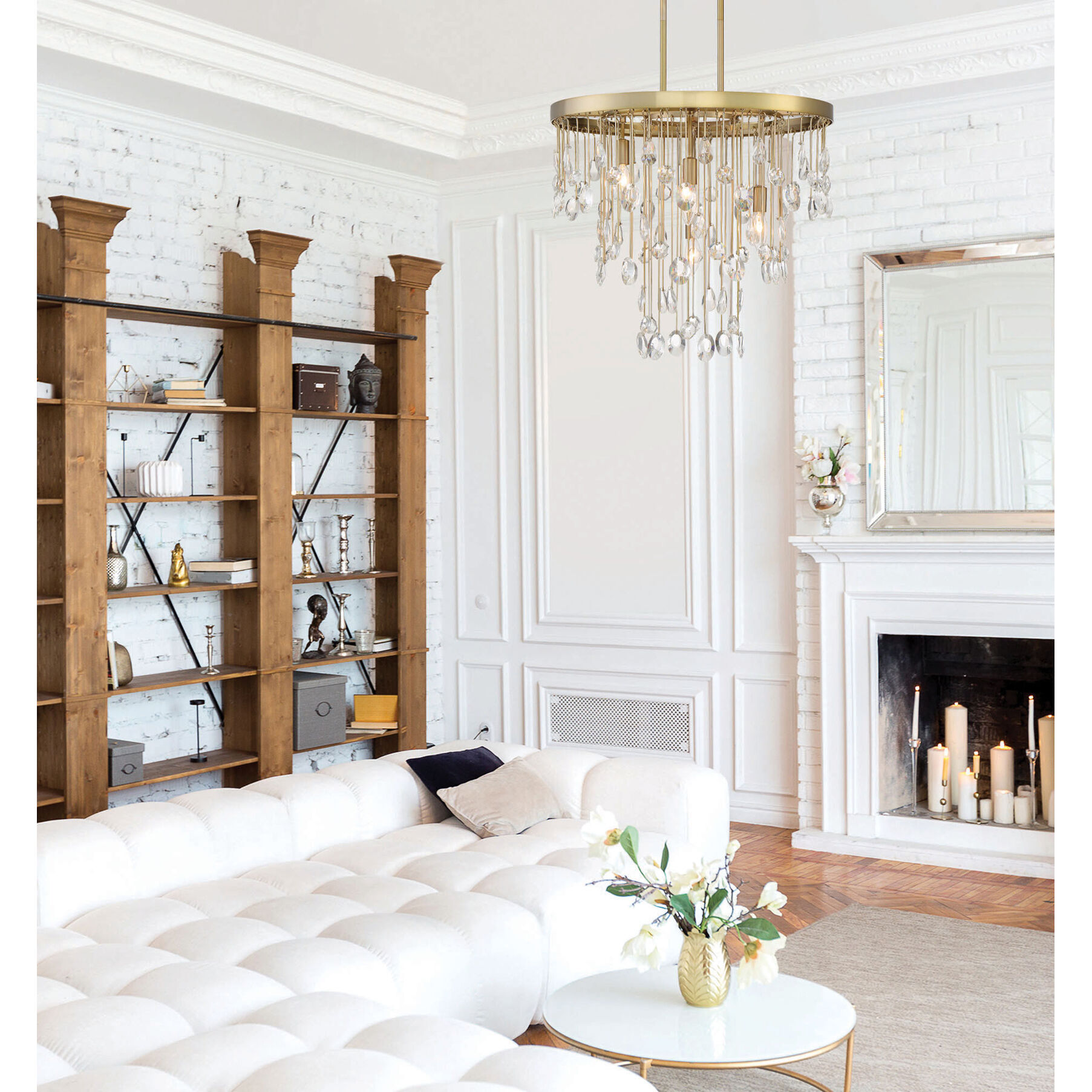 Savoy House 1 1846 4 127 Livorno 4 Light 21 inch Noble Brass Chandelier Ceiling Light