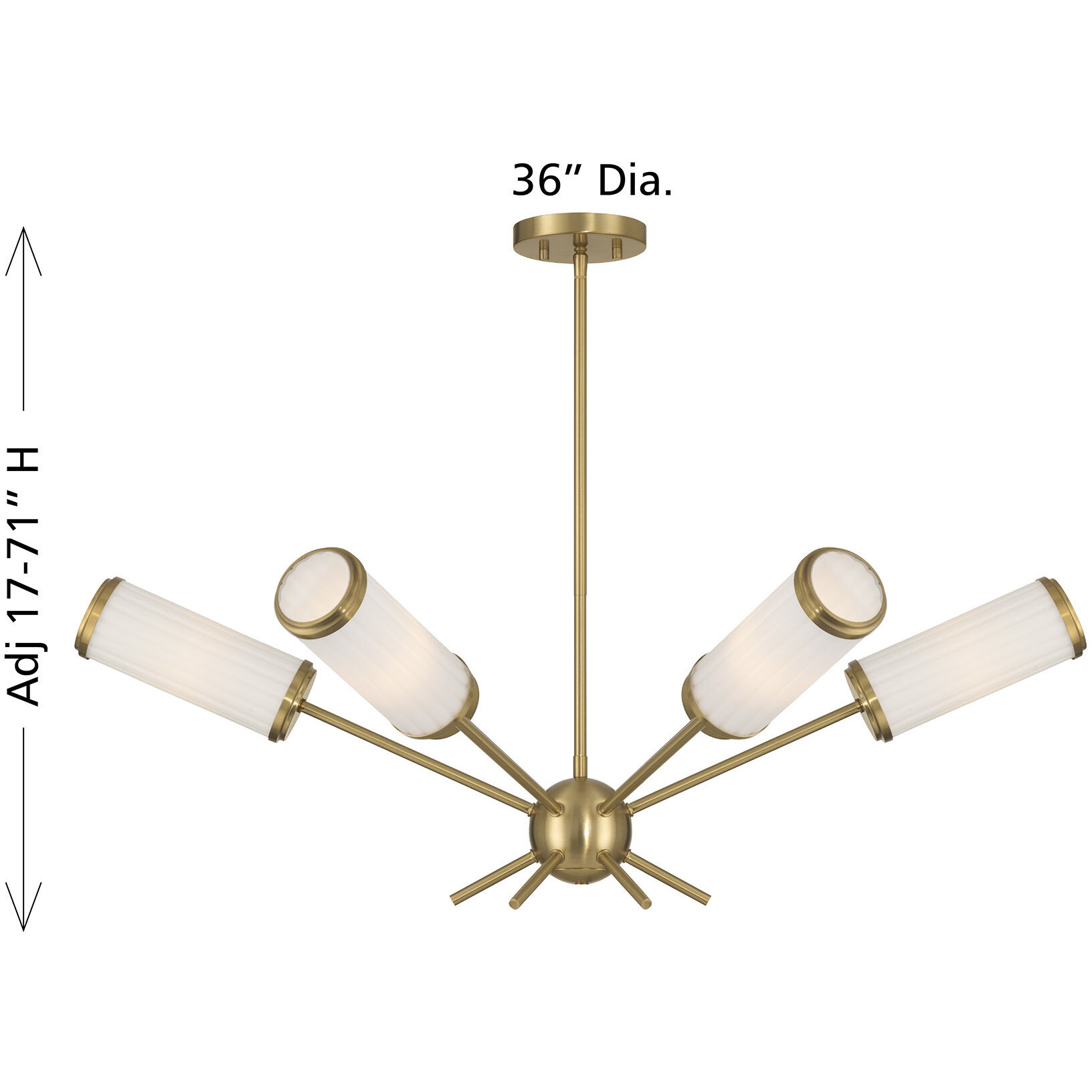 Denison 6 Light 36 inch Warm Brass Chandelier Ceiling Light