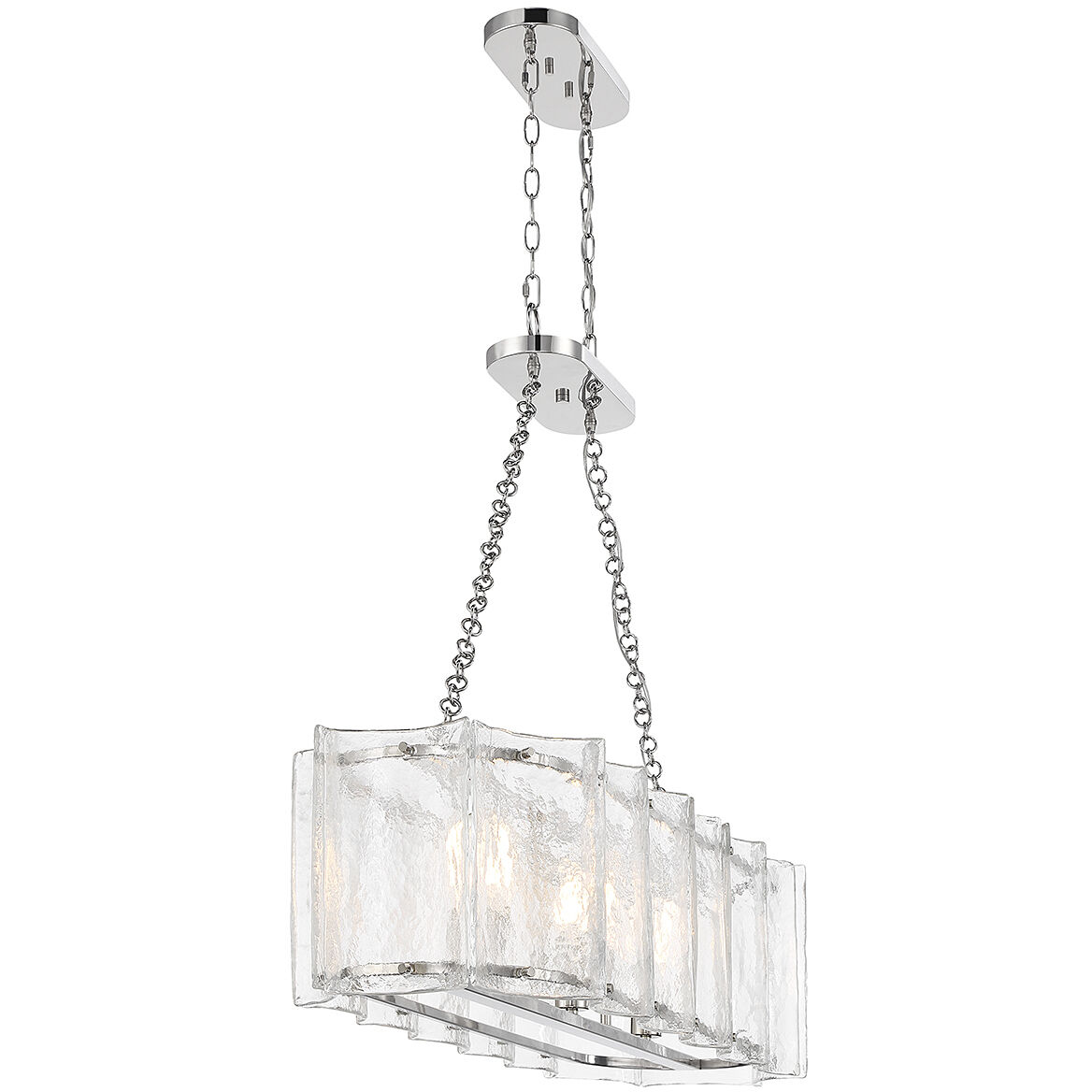Genry 3 Light 41 inch Polished Nickel Linear Chandelier Ceiling Light