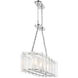 Genry 3 Light 41 inch Polished Nickel Linear Chandelier Ceiling Light