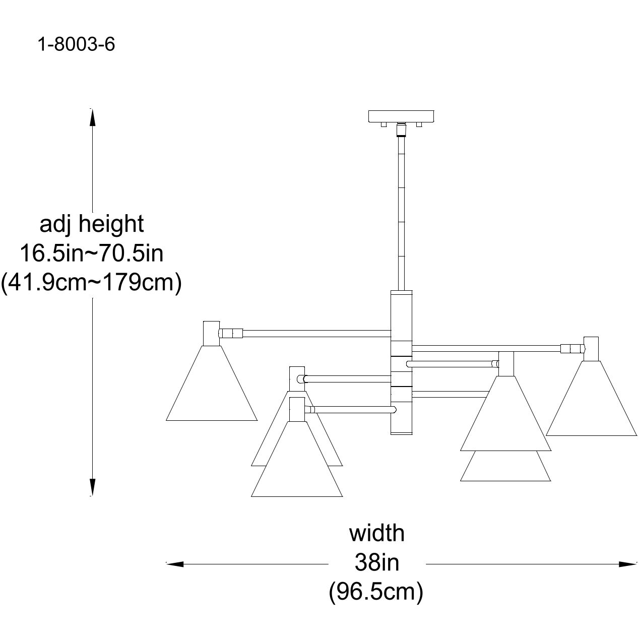 Pharos 6 Light 38 inch Noble Brass Chandelier Ceiling Light