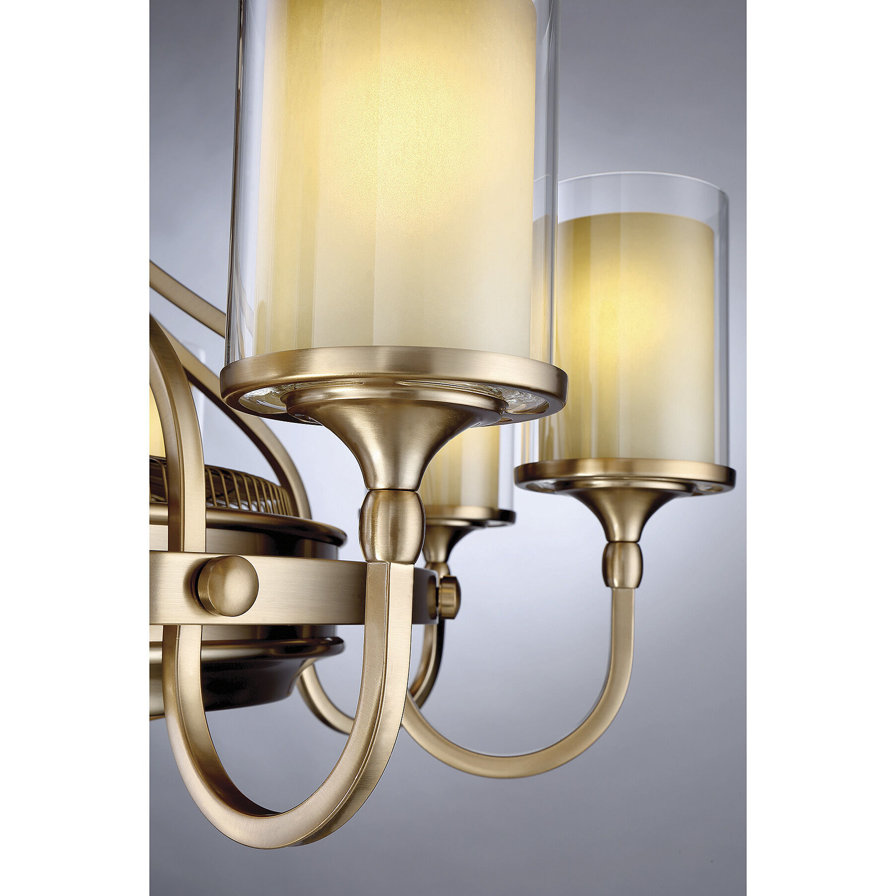 Etesian 14 inch Burnished Russet with Gold Blades Fan D'Lier in Burnished Russett, Air-Ionizing