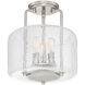 Avalon 3 Light 11.38 inch Satin Nickel Semi-Flush Ceiling Light, Essentials