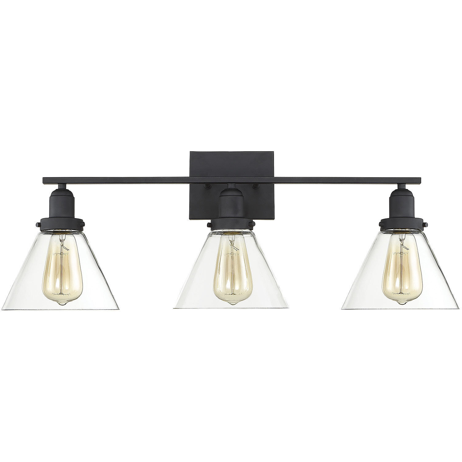 Drake 3 Light 28.5 inch Black Bathroom Vanity Light Wall Light, Essentials