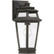 Holbrook 1 Light 15 inch Textured Bronze With Gold Highlights Outdoor Wall Lantern, Medium