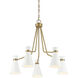 Lamar 5 Light 30 inch White with Warm Brass Chandelier Ceiling Light in White/Warm Brass