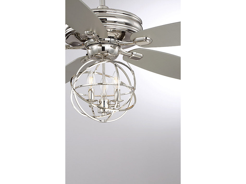 North LED Polished Chrome Fan Light kit in Polished Nickel