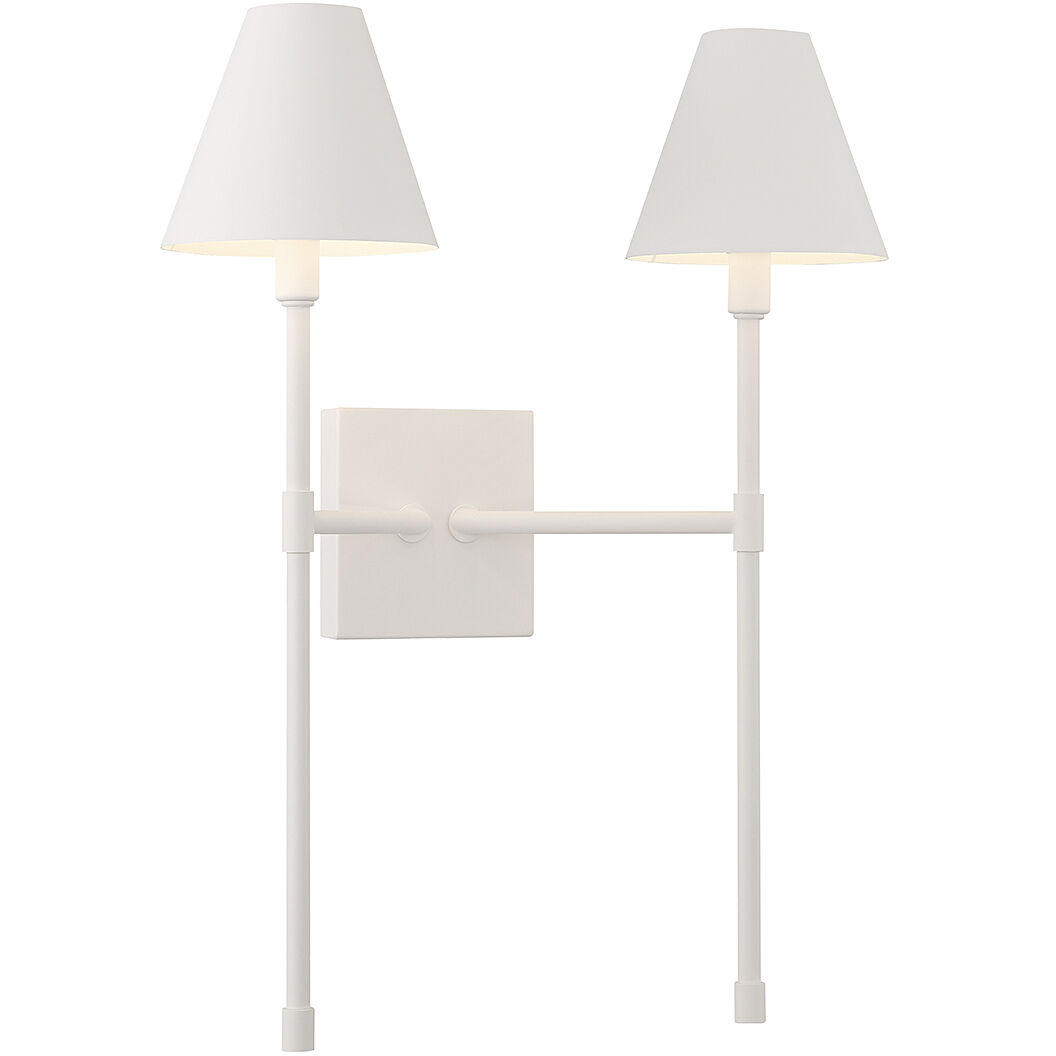 Jefferson 2 Light 16 inch Bisque White Wall Sconce Wall Light