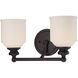 Melrose 2 Light 14.5 inch English Bronze Bathroom Vanity Light Wall Light, Essentials