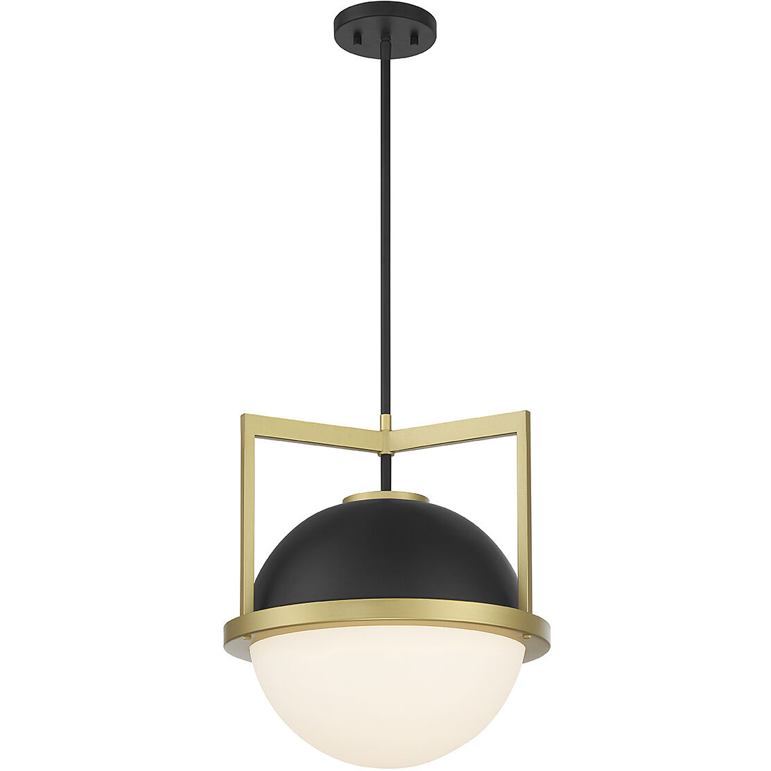 Carlysle 1 Light 15 inch Black with Warm Brass Accents Pendant Ceiling Light