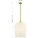 Livingston 1 Light 16 inch Warm Brass Pendant Ceiling Light