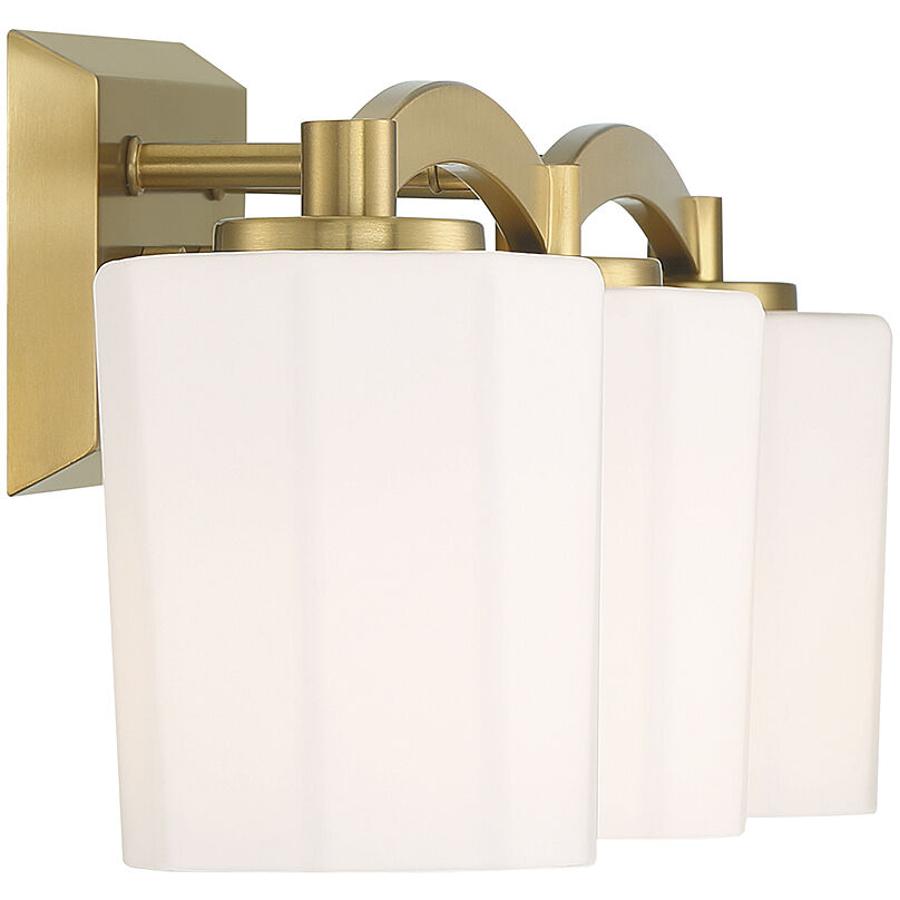 Whitney 3 Light 24 inch Warm Brass Bathroom Vanity Light Wall Light