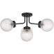 Coral 4 Light 27 inch Matte Black Semi-Flush Ceiling Light