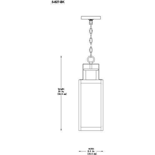 Ascott 3 Light 6.5 inch Black Outdoor Hanging Lantern