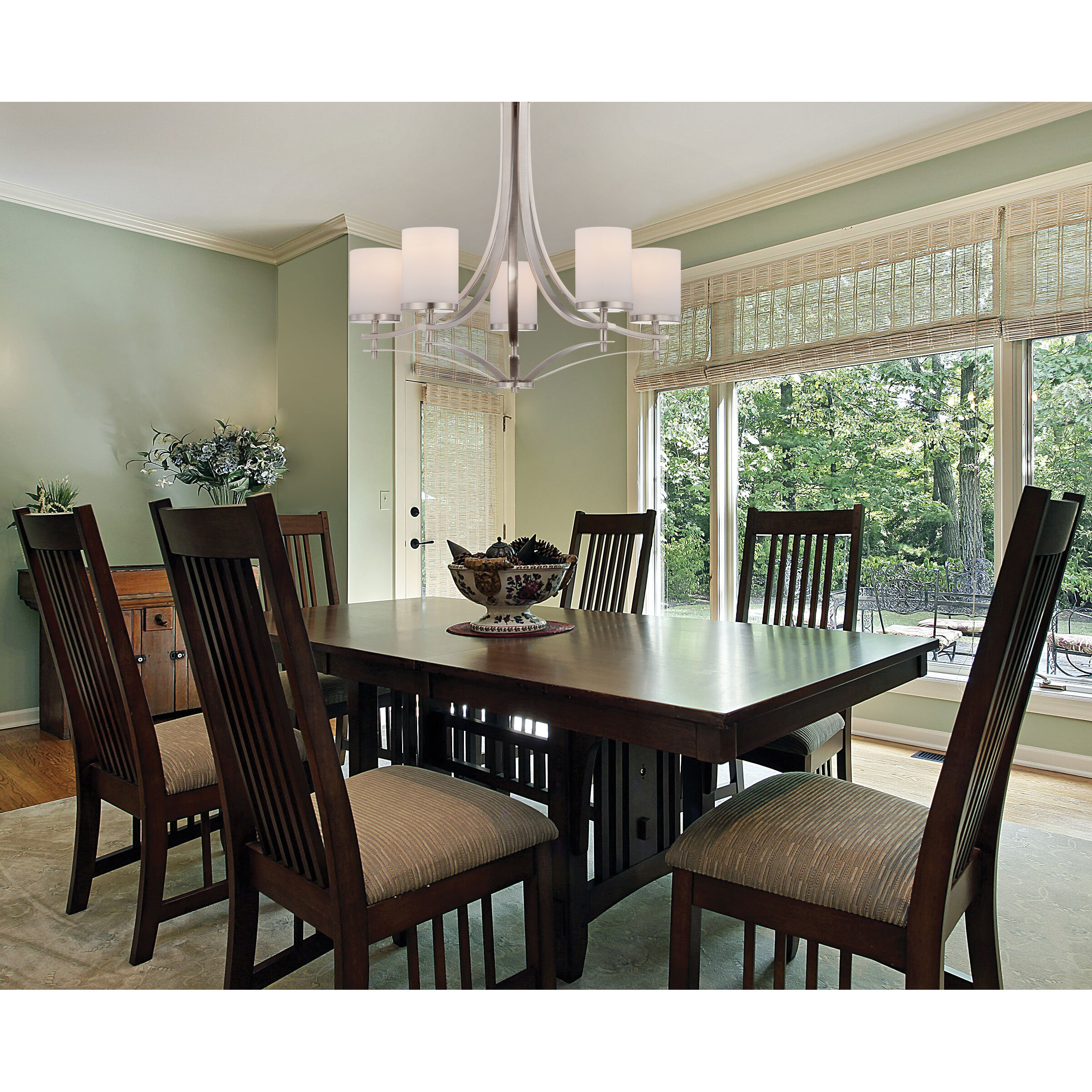 Colton 5 Light 26 inch Satin Nickel Chandelier Ceiling Light, Essentials