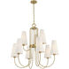 Wilkes 9 Light 36 inch Warm Brass Chandelier Ceiling Light