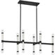 Kingsburg 12 Light 38 inch Matte Black Linear Chandelier Ceiling Light