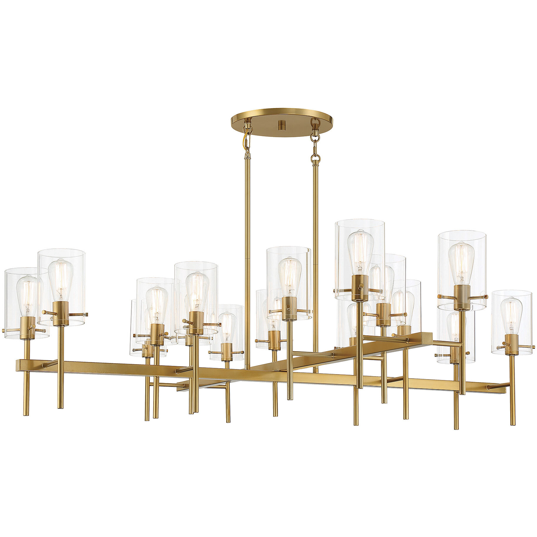 Vista 16 Light 60 inch Burnished Brass Chandelier Ceiling Light