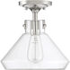 Walpole 1 Light 11 inch Polished Nickel Semi-Flush Ceiling Light
