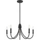 Cameron 5 Light 29 inch Matte Black Chandelier Ceiling Light, Essentials