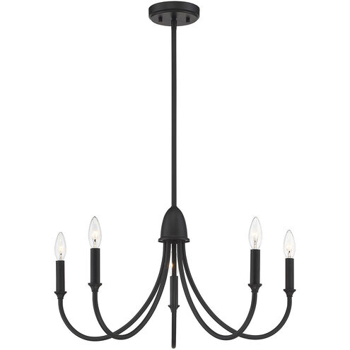 Cameron 5 Light 29 inch Matte Black Chandelier Ceiling Light, Essentials