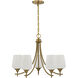 Octave 5 Light Warm Brass Chandelier Ceiling Light, Essentials