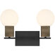 Jarrell 2 Light 14.63 inch Matte Black Bathroom Vanity Light Wall Light