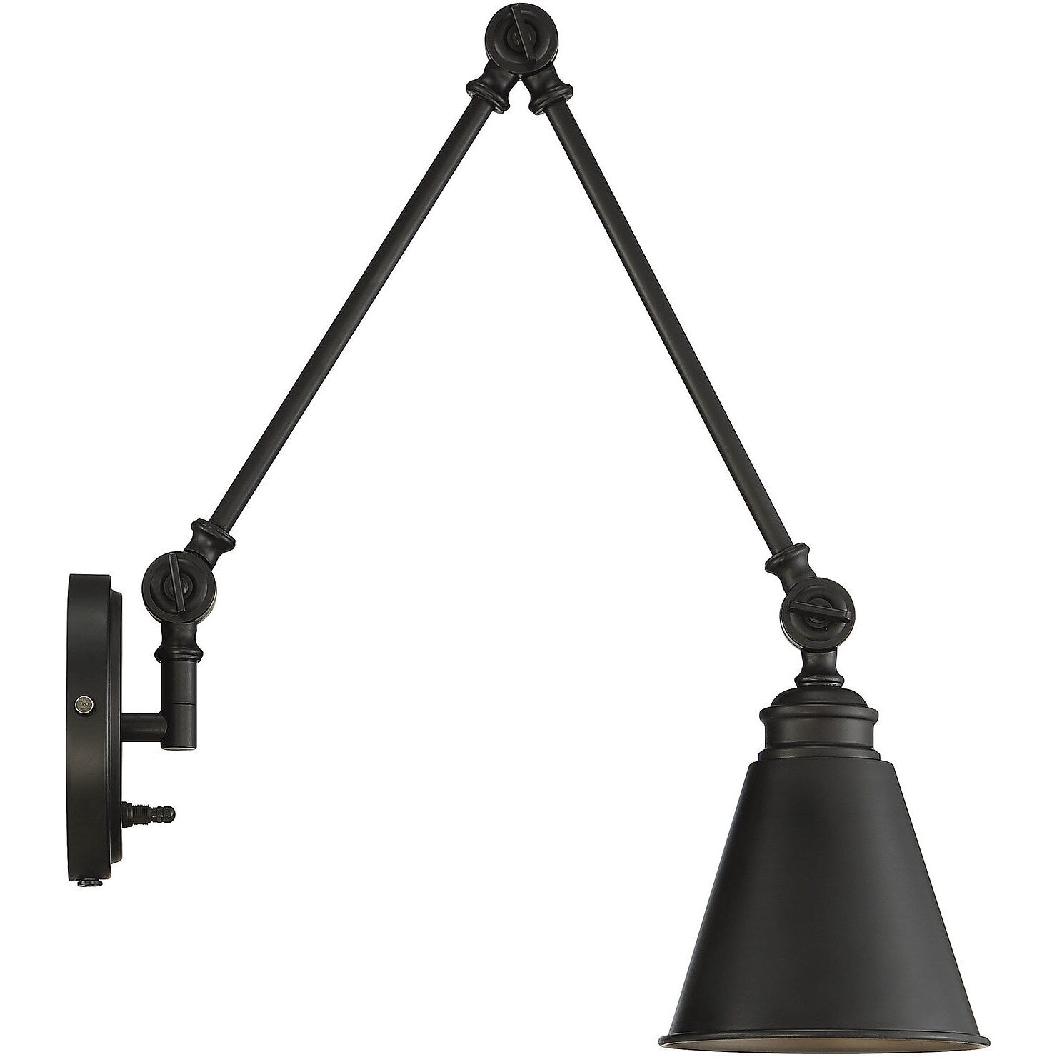 Morland 33.75 inch 60.00 watt Matte Black Adjustable Wall Sconce Wall Light, Essentials