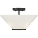 Blair 3 Light 15 inch Matte Black Convertible Semi-Flush or Pendant Ceiling Light