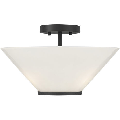 Blair 3 Light 15 inch Matte Black Convertible Semi-Flush or Pendant Ceiling Light