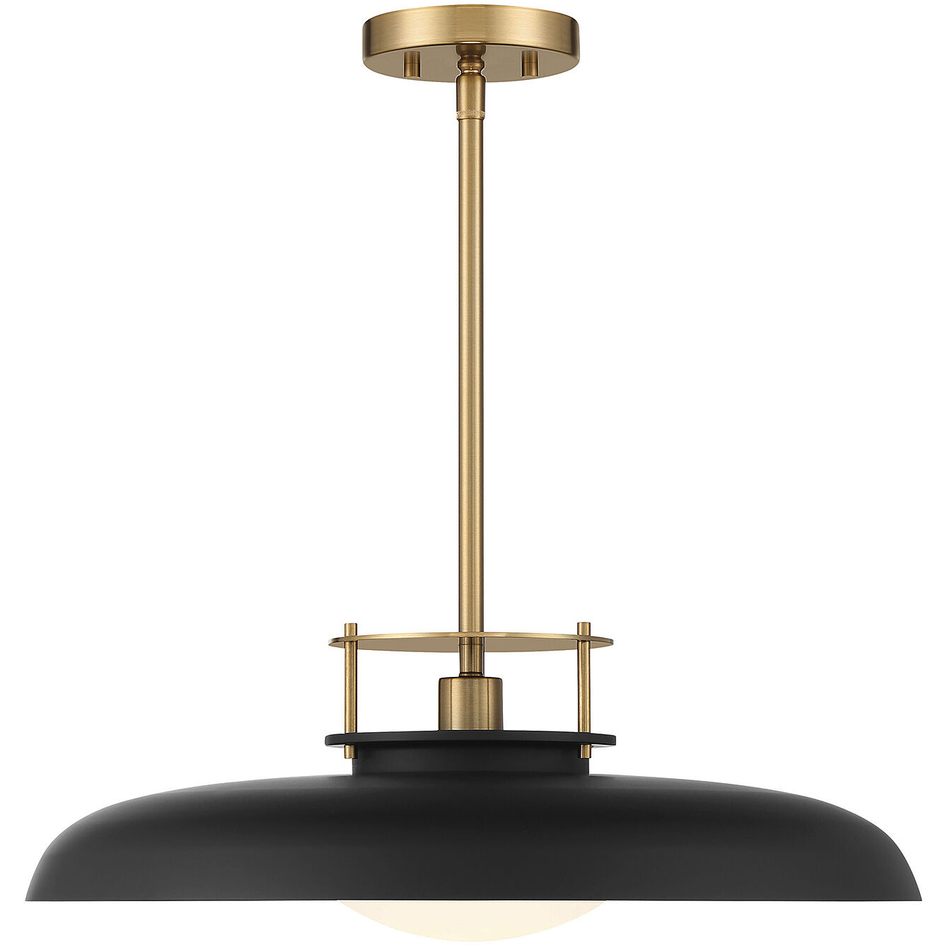 Gavin 1 Light 20 inch Black with Warm Brass Accents Pendant Ceiling Light