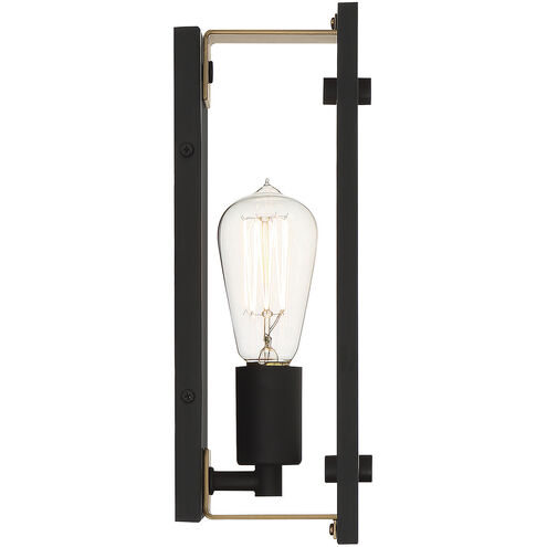 Hayward 1 Light 6 inch Matte Black with Warm Brass Accents Wall Sconce Wall Light