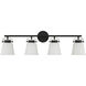 Kaden 4 Light 34 inch Black Bathroom Vanity Light Wall Light, Essentials