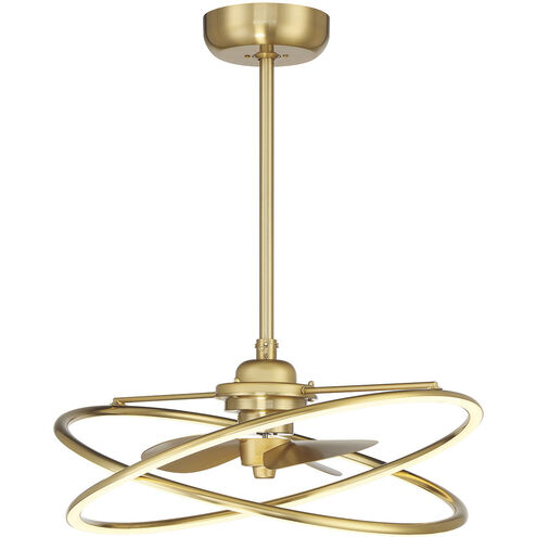 Dorado 14 inch Warm Brass with Gold Blades Fan D'Lier