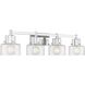 Dover 4 Light 33.25 inch Chrome Bathroom Vanity Light Wall Light