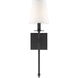 Monroe 1 Light 5 inch Matte Black Wall Sconce Wall Light, Essentials