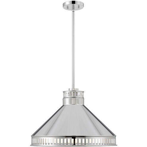 Seagram 3 Light 20 inch Polished Nickel Pendant Ceiling Light